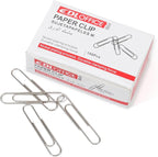 Medium Paper Clips - 1000 Pieces (10 Boxes of 100 Each) - Silver Standard Size 1.25IN - Office & School