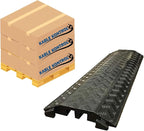 Kable Kontrol Drop Over Floor Cord Cover – 40” Inch Long 2 Channel Cable or Wire Protector – 5 Pcs Bulk Pack - Rubber Ramp for Indoor and Outdoor Use – Black