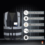 A-SAFETY High Visibility Vest construction vest black