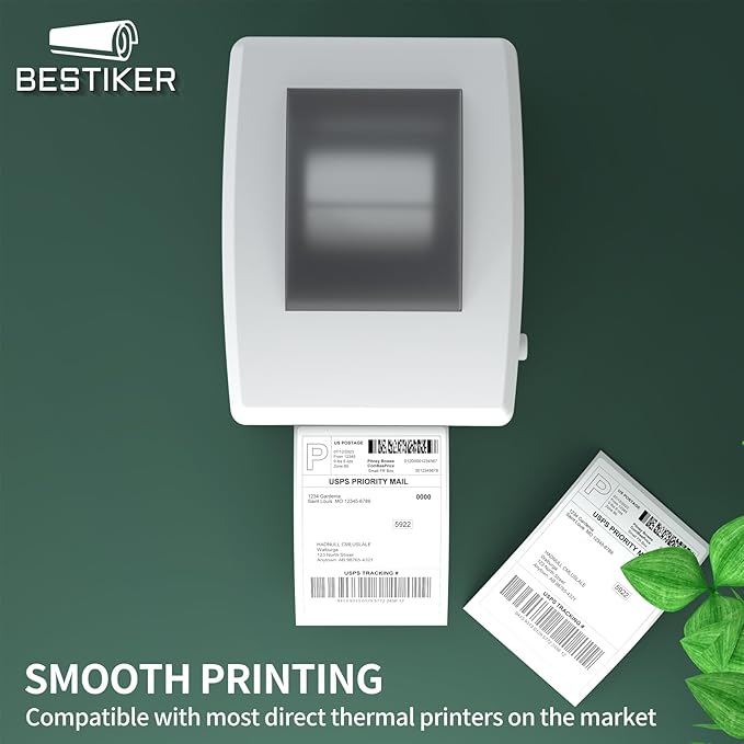 [1000Labels] 4"x6" Shipping Label 4 Rolls, 4-x-6-inch Thermal Label Paper, Compatible with Zebra 2844 Brother Rollo Direct Thermal Printer