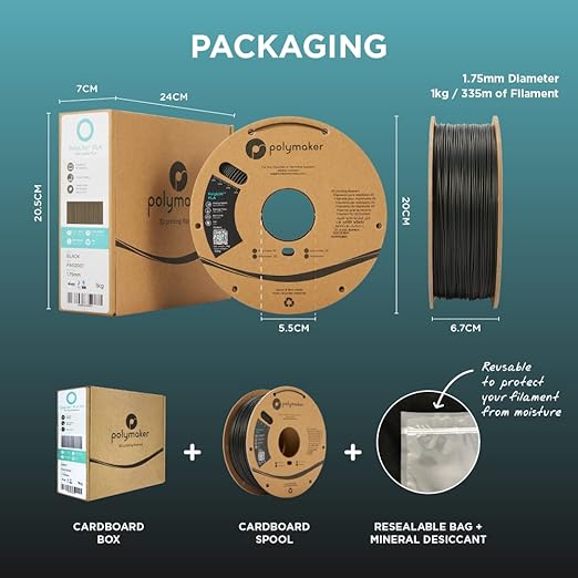 Polymaker PLA Filament, Steel Grey 3D Printing PLA Filament 1.75mm 1kg - PolyLite 3D Printer PLA Filament, Dimensional Accuracy +/- 0.03mm, Compatible with Most 3D Printer, Steel Grey