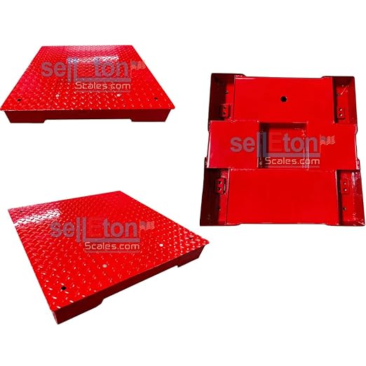 SellEton SL-700-2x2-1K 24" x 24" (2' x 2') Industrial Floor Scale with Capacity of 1000 lbs 0.2 lb - Red