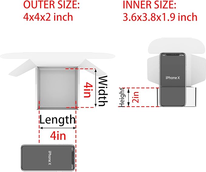 Small Black Shipping Boxes for Small Business Pack of 25-4x4x2 inches Cardboard Corrugated Mailer Boxes for Shipping Packaging Craft Gifts Giving Products