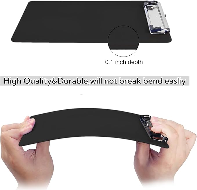 Clipboard with Pen Holder,Nursing Clipboard A4 Standard Letter Size,Plastic Clip Boards 8.5x11 Heavy Duty,Hanging Clipboards for Women Kids Students School Office Home,Black