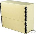 Lineco Archival Document Storage Box with Metal Edge, Acid-Free Tan Boxboard, Organize and Store Files, Prints, Photos, Legal-Sized Case 15.5" x 10.5" x 5" Wide, Pack of 2