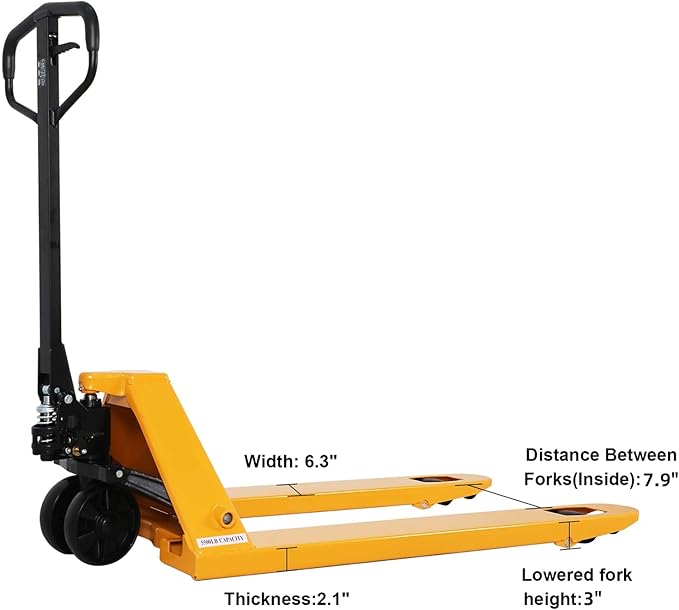 APOLLOLIFT Pallet Jack Truck, 5500lbs Capacity 21" W x 48" L Forks Manual Standard Duty Pallet Truck for Warehouse-Nylon Wheels