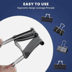 72 Pcs Extra Large Binder Clips 2 Inch Paper Clip Large Binding Clip, Jumbo Paperclips Bulk, Heavy Duty Big Paperwork Clamp Black, Kitchen School Teachers