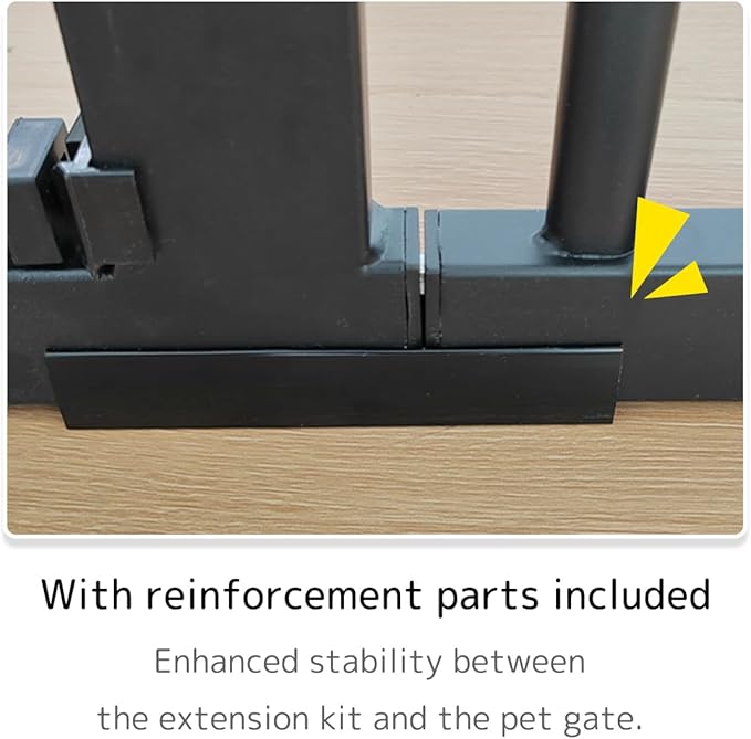 Lumizone Extra Tall Pet Gate 55.12" High Pressure Mounted 4.13" Wide Extension kit 1.37" Gap (4.13" W, Black)