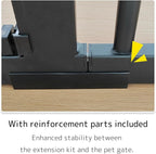Lumizone Extra Tall Pet Gate 55.12" High Pressure Mounted 4.13" Wide Extension kit 1.37" Gap (4.13" W, Black)