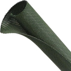 Automotive Wire Loom Tubing, Split Braided Cord Protectors from Pets No Chew, Flexible Cable Sleeve Cable Management for TV/Computer/Electric Wires (Deep Green, 1/2"-10ft)