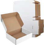 9x6x3 Inches Shipping Boxes Set of 50, White Corrugated Cardboard Box, Mailer Boxes for Small Business