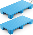 2 Pcs Plastic Pallet for Basement Storage Easy Stack Lightweight Floor Pallet Display Flooring Room Supermarket Christmas, Support up to 2000 Lbs (40'' L X 20'' W X 5.5'' H,Blue)