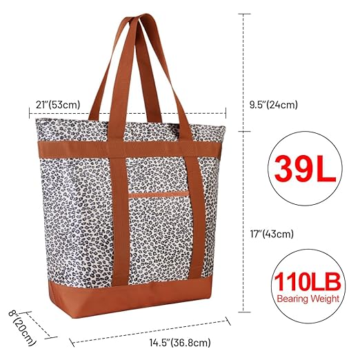 Insulated Reusable Tote Bag for Grocery Shopping for Women/Men, Pizza/Food Delivery Bag to Keep Food Cold/Hot for Commercial Delivery Services, Cooler bags for Travel/Beach/Picnic, Cow Print
