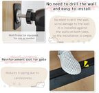 Lumizone Extra Tall Pet Gate 55.12" High Pressure Mounted 30.12"-34.05" Extra Wide (9 Sizes) 1.37" Gap for Cat Dog Stairs Doorway Hallway No Drilling Auto-Close (30.12"-34.05" W, Black)