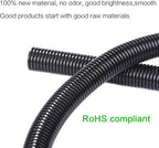 Alex Tech 25ft - 1 inch Split Wire Loom Tubing - Black
