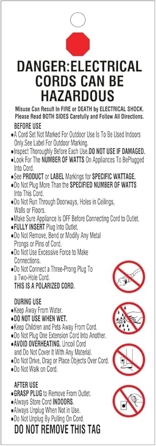 Amazon Basics Indoor/Outdoor Extension Cord, 25-foot, 3-Prong Vinyl with 3 Outlets - 13 Amps, 1625 Watts, 125 VAC, Green