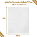 14'' x 18'' Large Cushion Foam Pouches, 25Pcs Foam Wrap Pouches for Extra Protect Fragile Items, Cushioning Packing Foam Pouches for Shipping, Moving and Storage