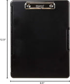 Dexas Slimcase 2 Plastic Clipboard with Storage and Side Opening, Black, Office Supplies Clipboards to Organize, Carry and Store, A4 Holder, Style and Functionality Nursing Clipboards