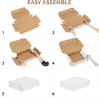 RLAVBL 7x5x1 Shipping Boxes Set of 50, White Small Corrugated Cardboard Box, Mailer Box