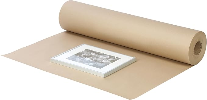 The Boxery Kraft/Brown Kraft Paper Roll, 36” x 10,800” (900’)-40lb. Thickness-Brown Wrapping Paper, Natural Kraft Packing Paper, Void Fill, Arts/Crafts, Bulletin Boards, Gift Wrapping
