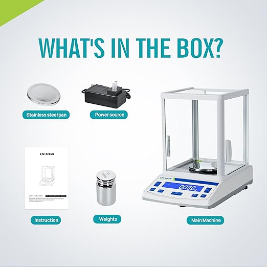 LICHEN Lab Scale High Precision Scale Laboratory 0.001gx500g Accuracy Lab Digital Analytical Balance Weigh(500g,1mg)