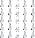 JAM PAPER Colorful Binder Clips - Small - 3/4 Inch (19 mm) - White Binderclips - 25/Pack