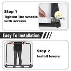 Steel Panel Truck, Drywall Cart w/ 5” PU Swivel Wheels, Heavy-Duty Panel Dolly Cart w/ 1800 LBS Capacity, for Handling Wall Panel/Lumber/Folding Table/Sheetrock