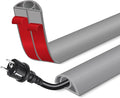 Floor Cord Cover for Wires on Floor Self Adhesive Cord Hider Floor Cable Management Wire Covers for Cords Protector Prevent Cable Trips Cord Cavity W 0.32" x H 0.32", Gray, 3.3Ft