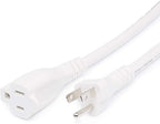 Amazon Basics Extension Cord, 13 Amps, 125V, 15 Foot, White - Pack of 2
