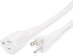 Amazon Basics Extension Cord, 13 Amps, 125V, 6 Foot, White - Pack of 2