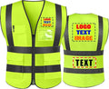 High Visibility Safety Reflective Vest with Pockets and Zipper Construction Hi Vis Work Vest(Neon Yellow S)