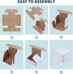 WIFTREY 50 Pack 7x5x4 Shipping Boxes for Small Business Packing, White Corrugated Cardboard Mailer Boxes for Shipping Mailing