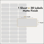 Return Address Labels Personalized, 1 Sheet = 30 Labels, 2.6"L x 1"H - Matte Finish Personalized Address Labels - Return Labels Personalize Self Adhesive - Custom Address Labels (Modern, White)