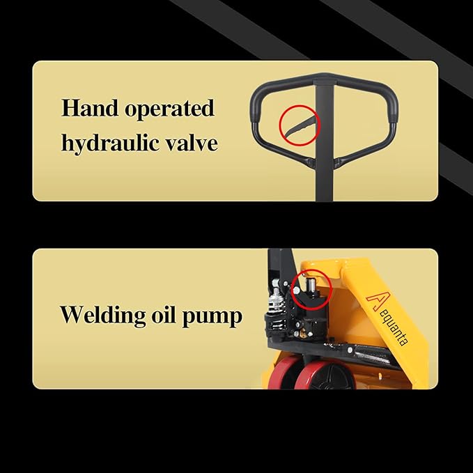 Heavy Duty Pallet Jack - 5500lbs Capacity, 3" Fork Lowered Height, Narrow Aisle Pallet Truck (71.4"), Durable Hydraulic System, 48×27" Fork
