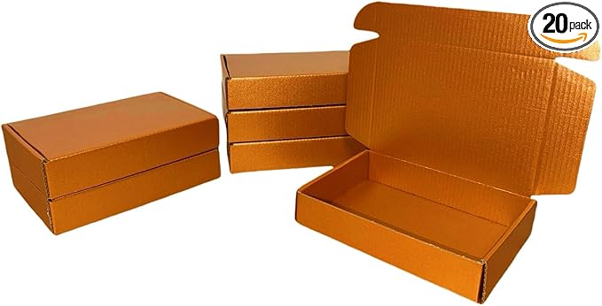 20 Pcs 14.2 x 9.4 x 3.2 inches Shipping Boxes for Small Business Cardboard Corrugated Mailer Boxes for Shipping Packaging Holidays Craft Gifts Giving Products (Copper, 14.2 x 9.4 x 3.2")