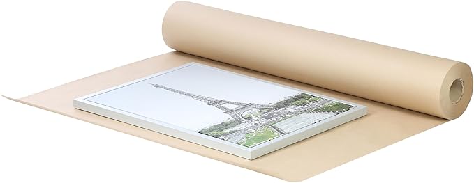 The Boxery Kraft/Brown Kraft Paper Roll, 48” x 10,800” (900’)-40lb. Thickness-Brown Wrapping Paper, Natural Kraft Packing Paper, Void Fill, Arts/Crafts, Bulletin Boards, Gift Wrapping