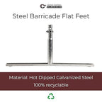 Angry Bull Barricades Metal Interlocking Steel Barricade (8.5 Ft. Heavy Duty, Flat Feet, Grey Powder Coated, Set of 10)