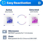 Dry & Dry 1 Gram [50 Packets] Blue Indicating(Blue to Pink) Silica Gel Packets Desiccants Silica Gel Packets - Rechargeable Silica Packets, Silica Gel, Silica Gel Packs
