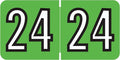 2024 Year Stickers, Doctor Stuff 2024 Chart Stickers, Green/Black Color Coded, Barkley FYBAM Style, USA Made Year Labels for End Tab File Folders, 500/Roll, 1 Roll, 3/4" x 1-1/2"