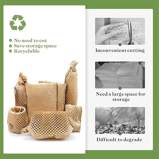 Honeycomb Packing Paper, 15" x 168' Honeycomb Cushioning Wrap Roll for Moving Shipping Packaging Gifts, Recyclable Honeycomb Paper Moving Supplies Bubble Paper Wrapping Protective Roll