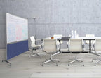 DivideWrite Mobile Whiteboard | Double Sided Dry Erase Board | Portable Office Cubicle Partition | Display for Classrooms, Conference Rooms, Meeting Areas and More | Black Fabric 5' Wide X 6' Tall