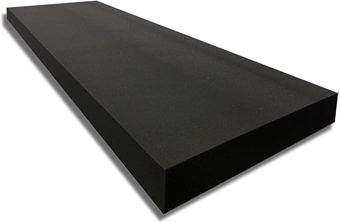 FoamTouch 1" Thick x 24" Wide x 84" Long Charcoal High Density Foam, Charcoal Foam Ideal for Couch Cushion, Bench Cushion, Seat Replacement, Wheelchair Seat Cushion and More