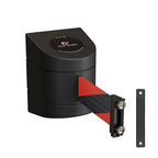 Crowd Control Warehouse - CCW Series WMB-220 Magnetic Wall Mount Retractable Belt Barrier - 15 Foot, Black and Red Diagonal Belt with Black ABS Case