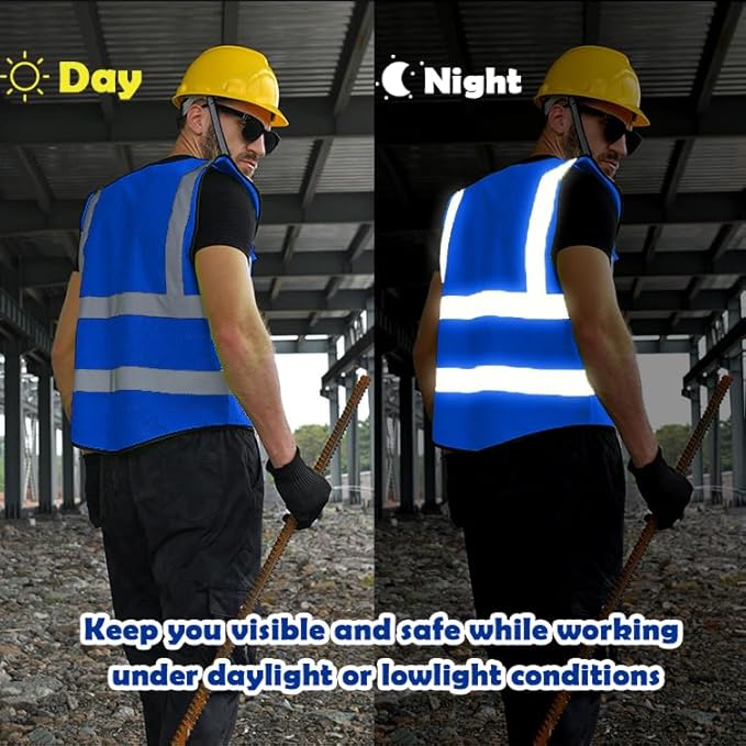 BeautyWill Custom Logo Safety Vest Class2 High Visibility Reflective Vest Breathable Construction Vest
