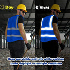 BeautyWill Custom Logo Safety Vest Class2 High Visibility Reflective Vest Breathable Construction Vest