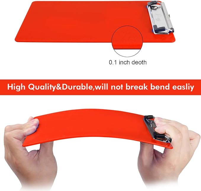 2 PCS Red Plastic Clipboards Nursing Clipboard,Teacher Clip Boards 8.5x11 with Pen Holder, A4/Letter Size,Cute Clipboards for Women Kids,Classroom Office Home