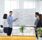 Large Double Sided Whiteboard 72x40 inches on Wheels, Height Adjustable Mobile Magnetic Dry Erase Board with Rolling Stand for Office Meetings, Classroom Teaching, Home, Silver Frame