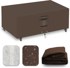 Heavy Duty Patio Furniture Covers Waterproof, 600D Outdoor Furniture Cover Waterproof for Sectional Sofa Couch, Outdoor Dining Table and Chair Set Covers 42''L x 24''W x 18''H, Brown