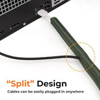 1/8 inch Split Braided Cable Management Sleeve for USB Cable Power Cord Audio Video Cable, Wire Loom Cord Protector from Cat Dog Chewing (Black, 10FT)