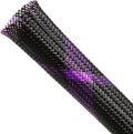 Expandable Braided Sleeving, PET Automotive Wire Loom, Flexible Cable Management for Audio Video and Other Home Device, Cord Protector from Pets (Black Purple, 1/2" x 25ft)